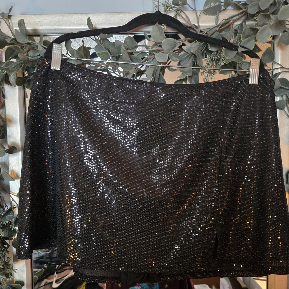 Torrid Black Sequin Mini Skirt